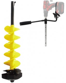 Nordic Legend E-Drill Nylon Ice Auger Combo and Universal Adapter with 14” Extension (8-in)