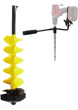 Nordic Legend E-Drill Nylon Ice Auger Combo and Universal Adapter with 14” Extension (8-in)