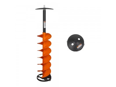 Nordic Legend Hardwater Lite E-Drill Combo, Cordless Nylon Ice Drill Auger 6" Dia. W/ICE Scoop Chipper/Universal Drill Adapter/Ice Fishing Rod Rack and 1 Set REPLACMENT Blades