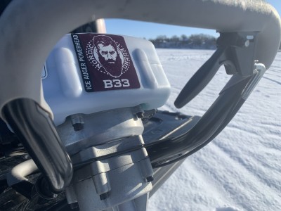 33cc Power Ice Auger and Portable Two Man Shelter Combo
